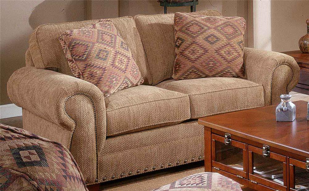 Broyhill Furniture Cambridge Casual Style Loveseat with Nail Head Trim